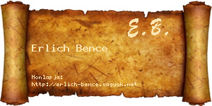 Erlich Bence névjegykártya